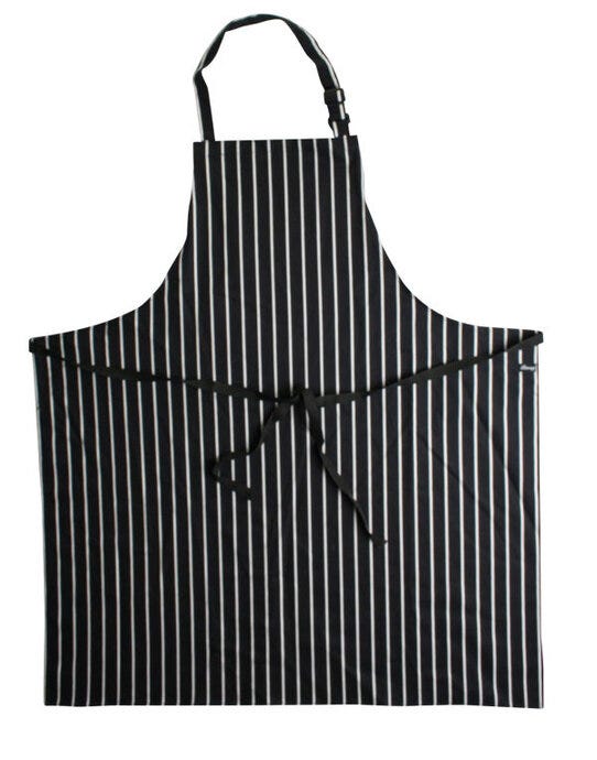 Dennys DP85 Large Cotton Striped Apron - Black/White