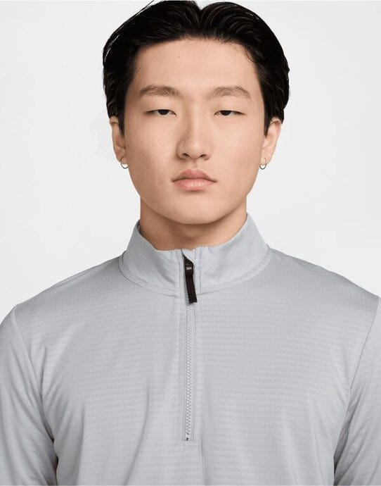 Nike FD5837 Dri-FIT 1/2 Zip Golf Top - Wolf Grey/Black