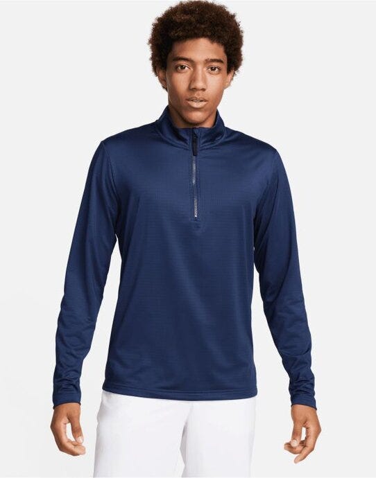Nike FD5837 Dri-FIT 1/2 Zip Golf Top - Midnight Navy/White