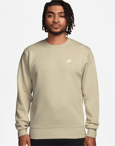 Nike FN3886 Club BB Crew Sweat - Light Khaki/White