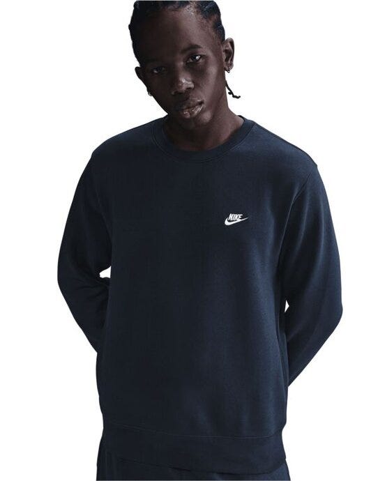 Nike FN3886 Club BB Crew Sweat - Obsidian/White