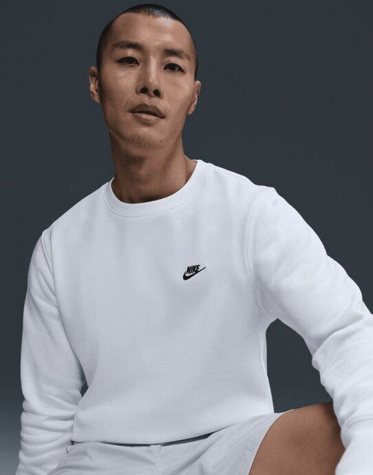 Nike FN3886 Club BB Crew Sweat - White/Black