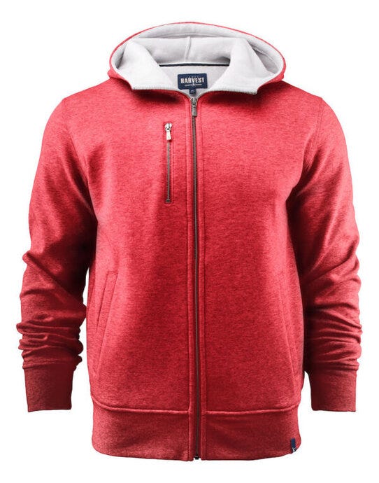 James Harvest HAR2111033 Parkwick Full Zip Hood - Red Melange