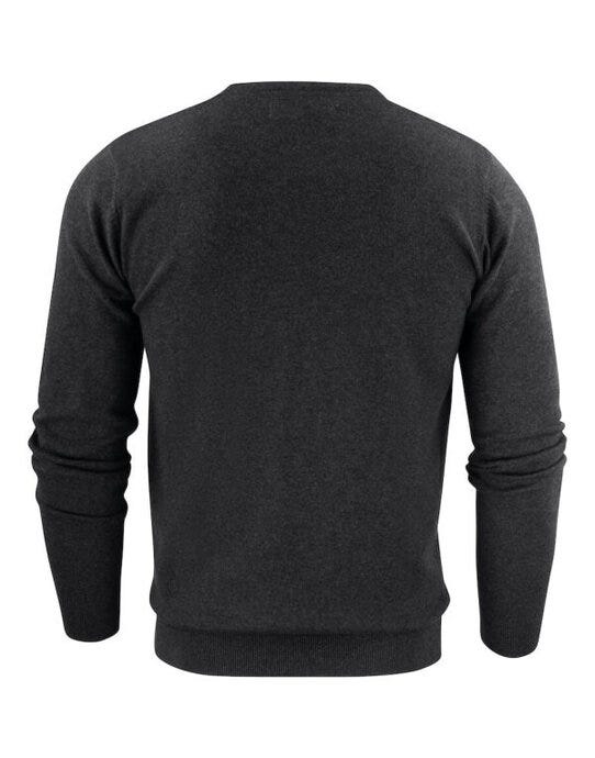James Harvest HAR2112507 Ashland V-Neck Knit Sweat - Anthracite Melange