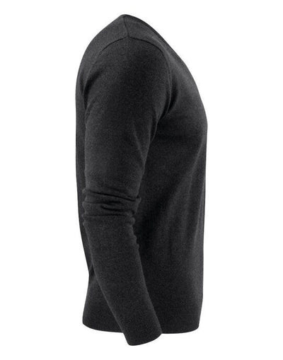 James Harvest HAR2112507 Ashland V-Neck Knit Sweat - Anthracite Melange