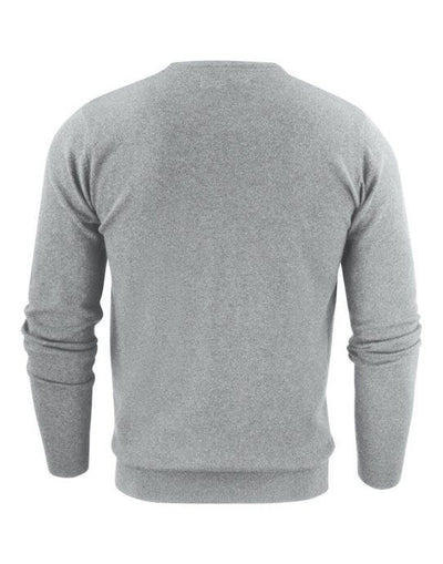 James Harvest HAR2112507 Ashland V-Neck Knit Sweat - Grey Melange
