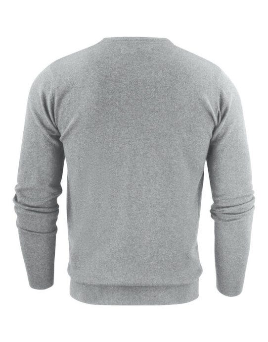 James Harvest HAR2112507 Ashland V-Neck Knit Sweat - Grey Melange