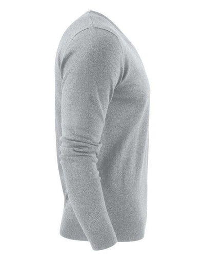 James Harvest HAR2112507 Ashland V-Neck Knit Sweat - Grey Melange