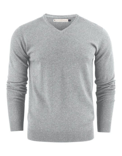 James Harvest HAR2112507 Ashland V-Neck Knit Sweat - Grey Melange
