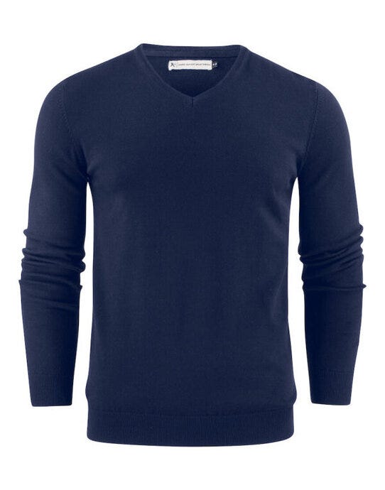 James Harvest HAR2112507 Ashland V-Neck Knit Sweat - Navy