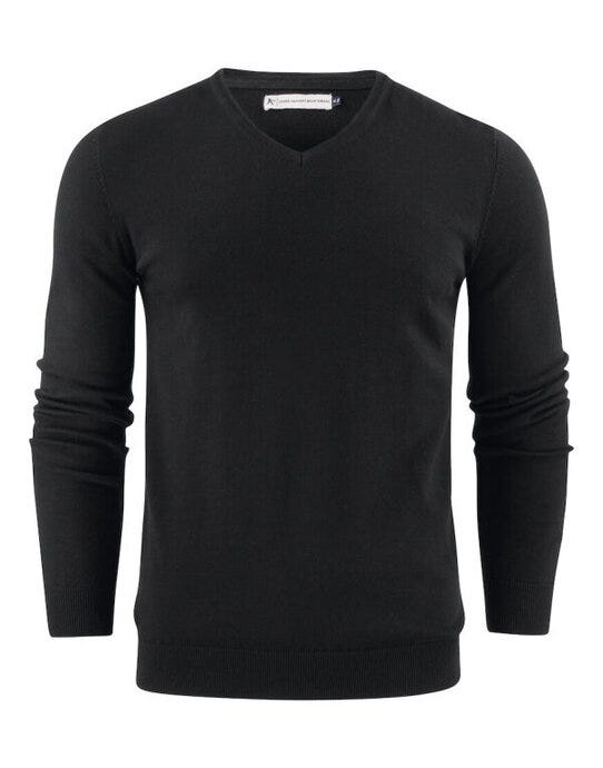 James Harvest HAR2112507 Ashland V-Neck Knit Sweat - Black