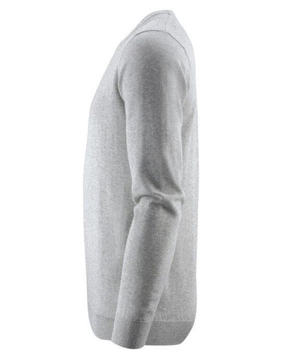 James Harvest HAR2112512 Ashland U-Neck Knit Sweat - Grey Melange