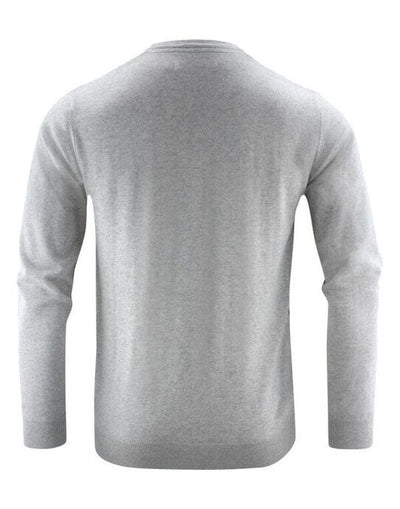 James Harvest HAR2112512 Ashland U-Neck Knit Sweat - Grey Melange