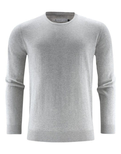 James Harvest HAR2112512 Ashland U-Neck Knit Sweat - Grey Melange