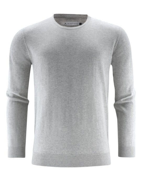 James Harvest HAR2112512 Ashland U-Neck Knit Sweat - Grey Melange