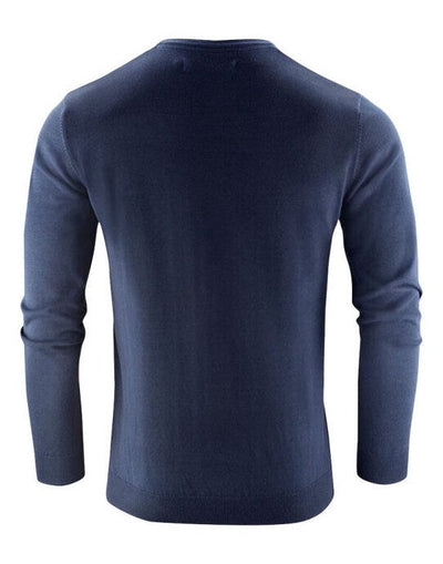 James Harvest HAR2112512 Ashland U-Neck Knit Sweat - Navy