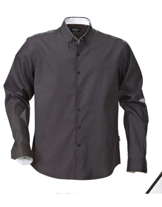 James Harvest HAR2113033 Oxford Shirt - Grey