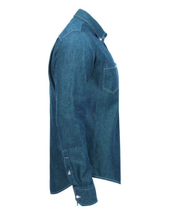 James Harvest HAR2113035 Jupiter Denim Look Shirt - Blue Denim