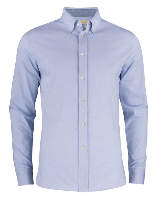 James Harvest HAR2113038 Burlingham Jersey Shirt - Light Blue