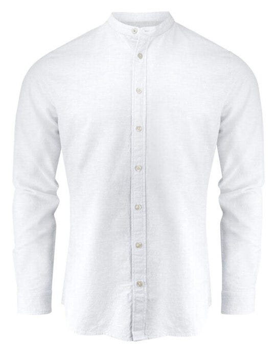 James Harvest HAR2113041 Townsend Linen-Blend Shirt - White