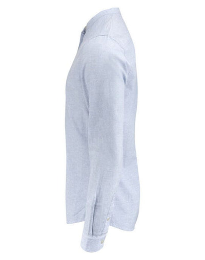 James Harvest HAR2113041 Townsend Linen-Blend Shirt - Light Blue