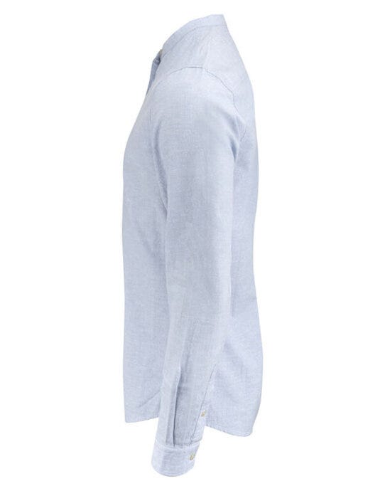 James Harvest HAR2113041 Townsend Linen-Blend Shirt - Light Blue