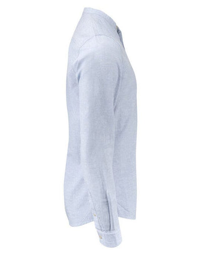 James Harvest HAR2113041 Townsend Linen-Blend Shirt - Light Blue