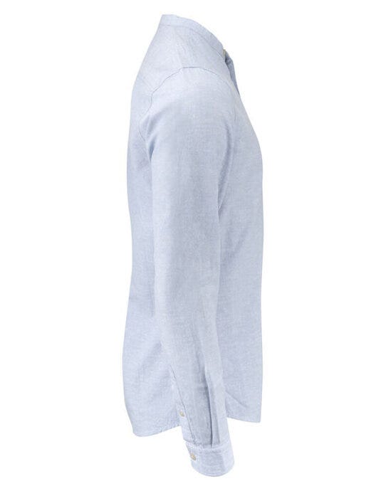 James Harvest HAR2113041 Townsend Linen-Blend Shirt - Light Blue