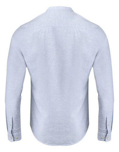 James Harvest HAR2113041 Townsend Linen-Blend Shirt - Light Blue