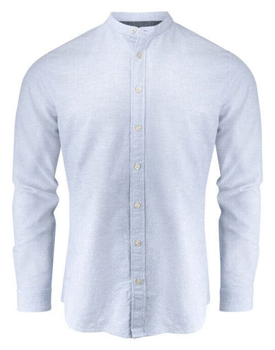 James Harvest HAR2113041 Townsend Linen-Blend Shirt - Light Blue