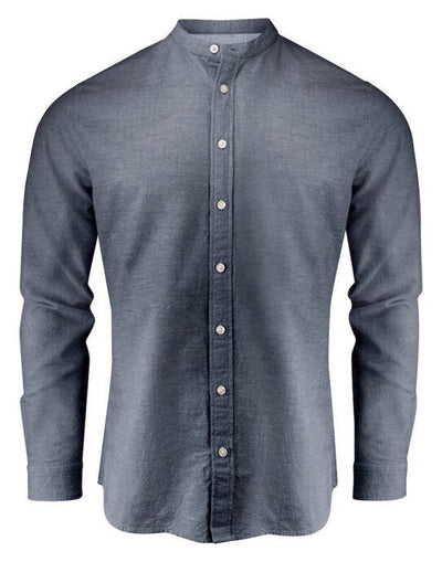 James Harvest HAR2113041 Townsend Linen-Blend Shirt - Navy