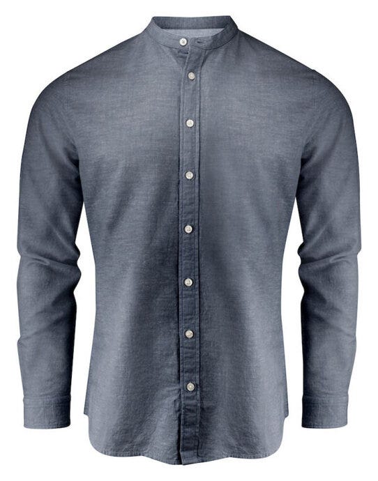 James Harvest HAR2113041 Townsend Linen-Blend Shirt - Navy