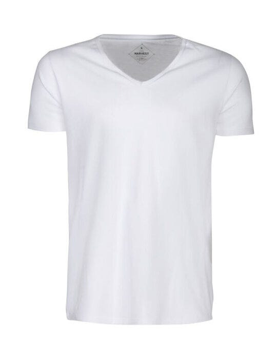 James Harvest HAR2114006 Whailford V-Neck T-Shirt - White