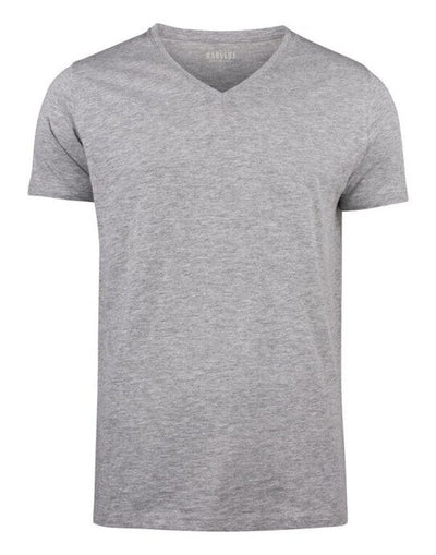 James Harvest HAR2114006 Whailford V-Neck T-Shirt - Grey Melange