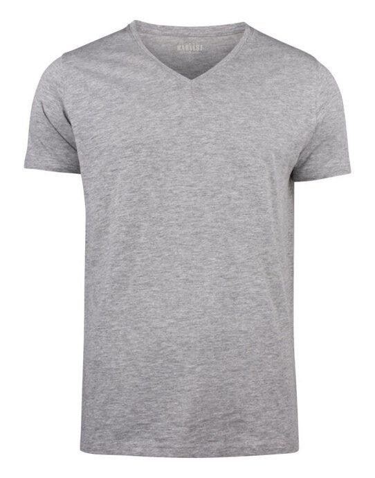 James Harvest HAR2114006 Whailford V-Neck T-Shirt - Grey Melange