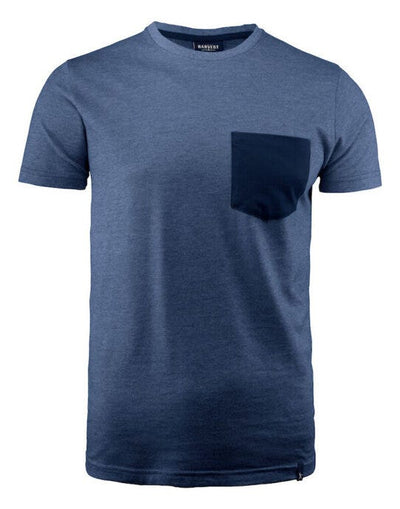 James Harvest HAR2114008 Portwillow Pocket T-Shirt - Dark Blue Melange