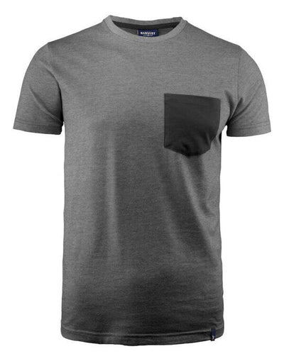 James Harvest HAR2114008 Portwillow Pocket T-Shirt - Black Melange