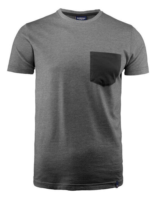 James Harvest HAR2114008 Portwillow Pocket T-Shirt - Black Melange