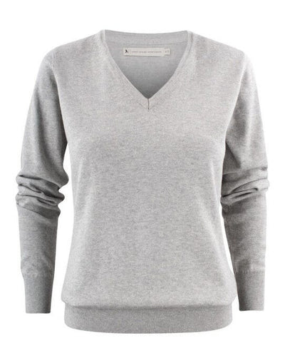 James Harvest HAR2122505 Ashland V-Neck Ladies Knit - Grey Melange