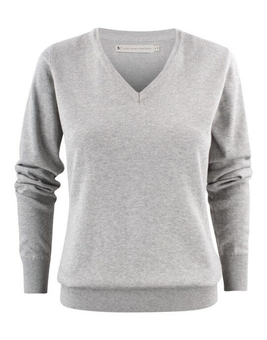 James Harvest HAR2122505 Ashland V-Neck Ladies Knit - Grey Melange