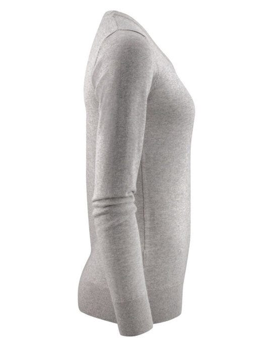 James Harvest HAR2122509 Ashland U-Neck Ladies Knit - Grey Melange