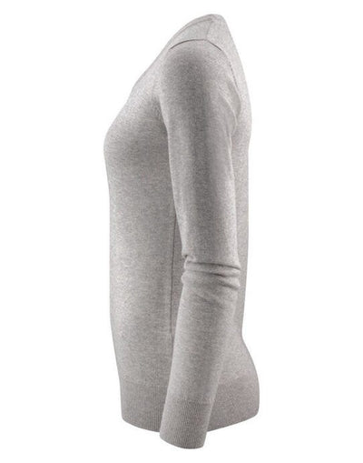 James Harvest HAR2122509 Ashland U-Neck Ladies Knit - Grey Melange