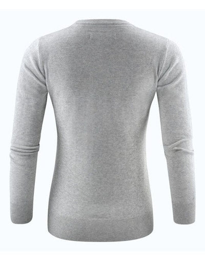 James Harvest HAR2122509 Ashland U-Neck Ladies Knit - Grey Melange
