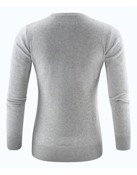 James Harvest HAR2122509 Ashland U-Neck Ladies Knit - Grey Melange