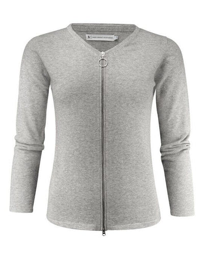 James Harvest HAR2122511 Ladies Knitted Cardigan - Grey Melange