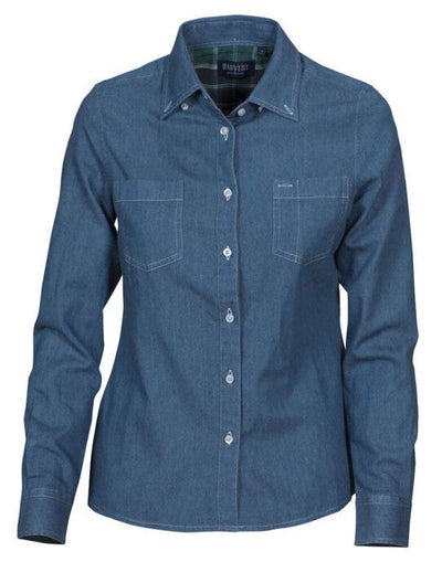 James Harvest HAR2123025 Ladies Jupiter Shirt - Blue Denim