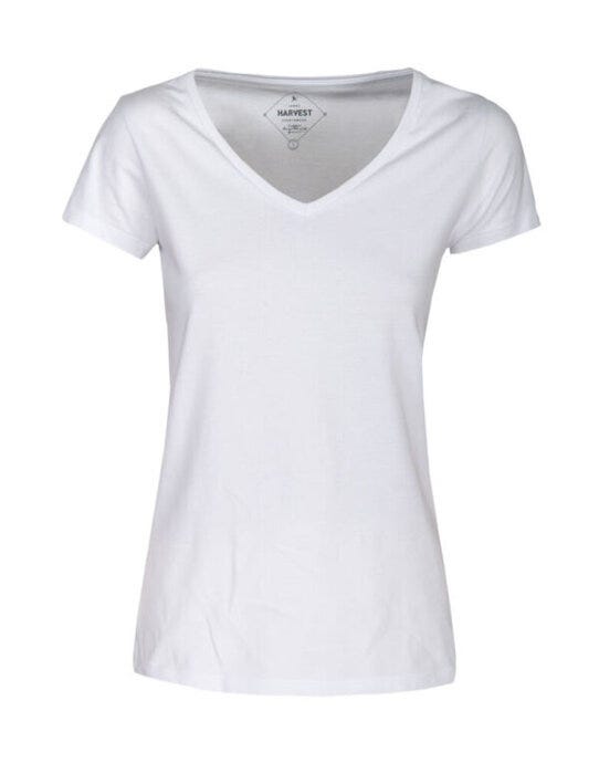 James Harvest HAR2124006 Whailford V-Neck Ladies T - White