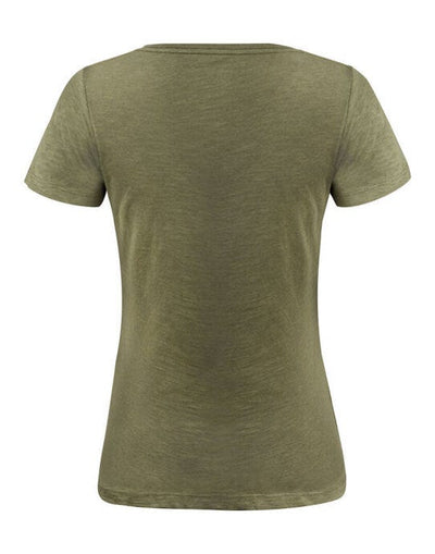 James Harvest HAR2124006 Whailford V-Neck Ladies T - Moss Green