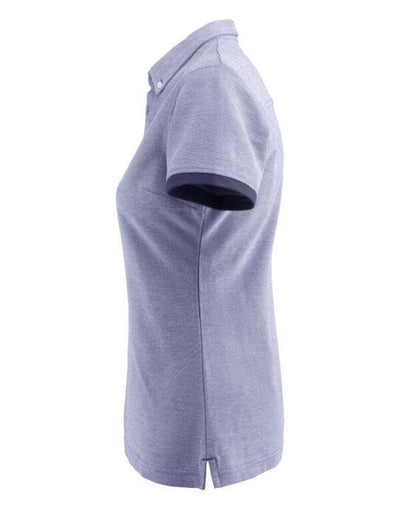 James Harvest HAR2125031 Larkford Ladies Pique Polo - Light Blue Melange