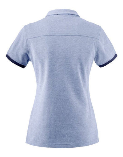 James Harvest HAR2125031 Larkford Ladies Pique Polo - Light Blue Melange
